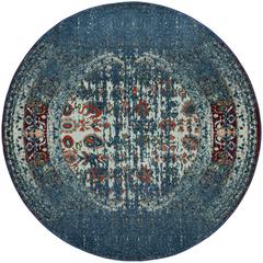MONACO, BLUE / IVORY, 6'-7" X 6'-7" Round, Area Rug