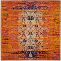 MONACO, ORANGE / MULTI, 5' X 5' Square, Area Rug, MNC209H-5SQ