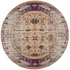 MONACO, IVORY / PINK, 6'-7" X 6'-7" Round, Area Rug, MNC209R-7R