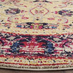 MONACO, IVORY / PINK, 5' X 5' Round, Area Rug