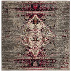 MONACO, GREY / IVORY, 5' X 5' Square, Area Rug
