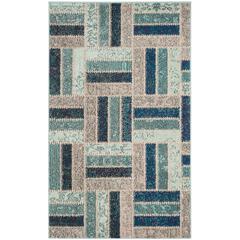 MONACO, GREY / BLUE, 3' X 5', Area Rug