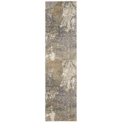 MONACO, IVORY / GREY, 2'-2" X 8', Area Rug