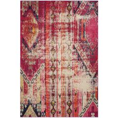 MONACO, MAGENTA / MULTI, 6'-7" X 9'-2", Area Rug
