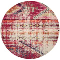 MONACO, MAGENTA / MULTI, 5' X 5' Round, Area Rug