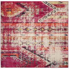 MONACO, MAGENTA / MULTI, 5' X 5' Square, Area Rug