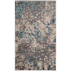 MONACO, GREY / LIGHT BLUE, 3' X 5', Area Rug
