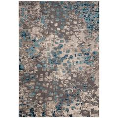 MONACO, GREY / LIGHT BLUE, 10' X 14', Area Rug