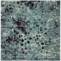 MONACO, LIGHT BLUE / MULTI, 6'-7" X 6'-7" Square, Area Rug