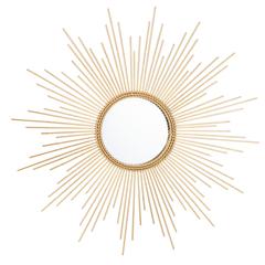 Nahla Sunburst Mirror, Gold Leaf