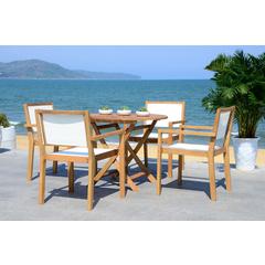 Chante 35.4-Inch Dia Round Table 5 Piece Dining Set