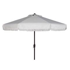 Milan Fringe 9Ft Crank Outdoor Push Button Tilt Umbrella