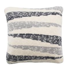 Imani Knit Pillow, Dark Grey/Light Grey/Natural