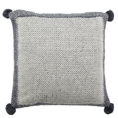 Dania Knit Pillow, Dark Grey/Natural/Silver