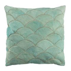 Metallic Scale Cowhide 20"X20" Pillow, Teal