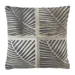 Palm Cowhide Pillow, White, PLS218A-1818