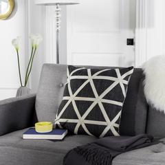 Viola Cowhide 20"X20" Pillow, Gey/White