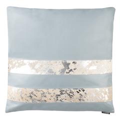 Kinston Metallic Cowhide 20"X20" Pillow, Grey/Silver