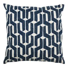 Chauncy Pillow, Navy/White