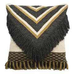 Elettra 20" Pillow, Charcoal/Gold
