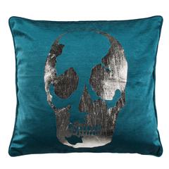 Romey Skull Pillow, Dark Green