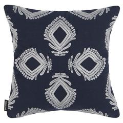 Blossom Pillow, Navy/Periwinkle 16" x 16"