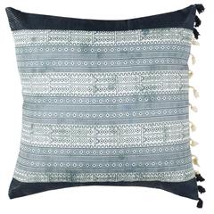 Linnet Pillow, Deep Blue/Grey
