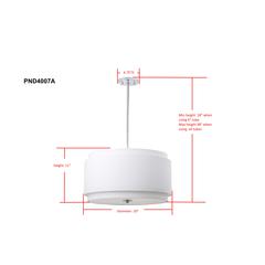 Piran 3 Light 20-Inch Dia Adjustable Pendant , White