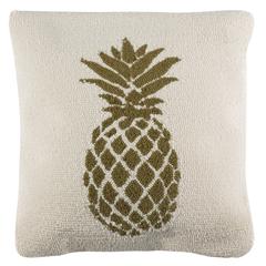 Pure Pineapple Pillow, Gold/White