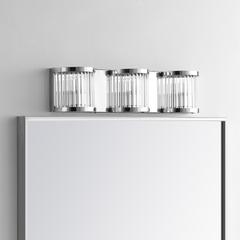 Maverick Three Light Wall Sconce, Chrome/Clear