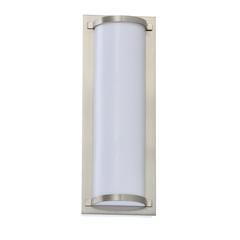 Luka Vanity Bar Bathroom Sconce, Brush Nickel/White
