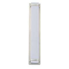 Gannon Vanity Bar Bathroom Sconce, Brush Nickel/White