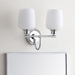 Rayden Two Light Bathroom Sconce, Chrome
