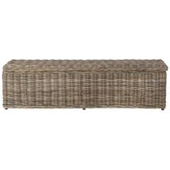 CAIUS WICKER BENCH WITH STORAGE