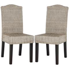 ODETTE 19''H WICKER DINING CHAIR, SEA8015B-SET2