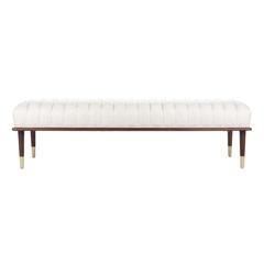 Flannery Mid-Century Bench, Cream