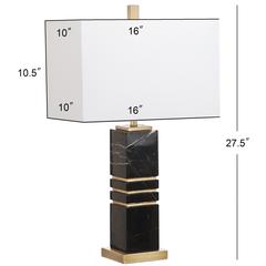 Jaxton Marble 27.5-Inch H Table Lamp , Black/Gold