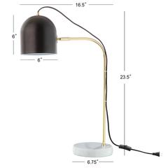 Drina 23.5-Inch H Table Lamp, Gold/Black
