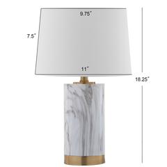 Clarabel Marble 18.25-Inch H Table Lamp, White/Black Marble