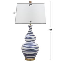 Aviana Table Lamp, White/Blue