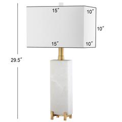 Sloane Alabaster Table Lamp, White/Brass Gold