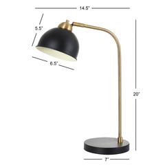 Bilston Table Lamp, Black/Brass Gold