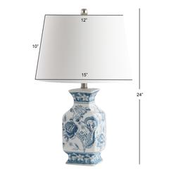 Mayson Table Lamp, Blue/White