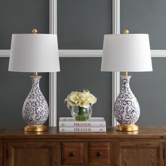 Avi Table Lamp, Blue/White