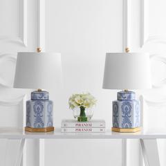 Bodin Table Lamp, Blue/White