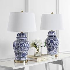 Arwen Table Lamp, Blue/White, set of 2