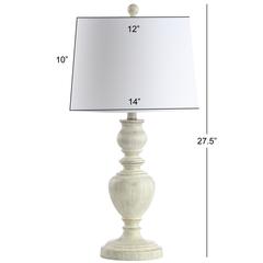 Zabi Table Lamp, White Wash