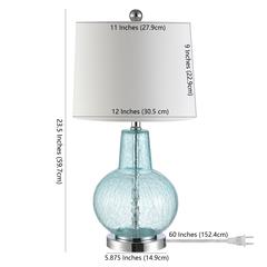 Atlas Table Lamp, Blue Crackle