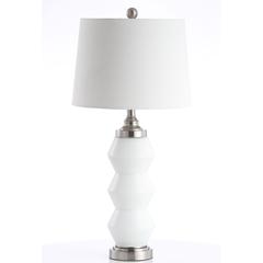 Jayce Table Lamp, White /Nickel