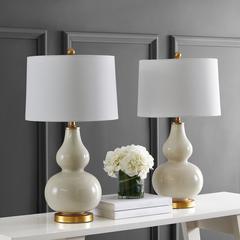Karlen Table Lamp, Cream/Gold Leaf